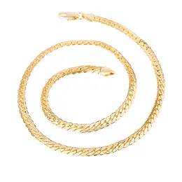 Orecchini di collana set 2024 6 mm a livello intero 18k vendendo gioielli in oro