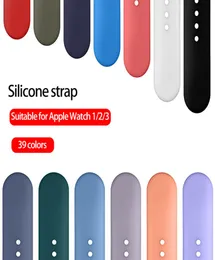 Для Apple Watch Band 42 мм 38 мм 39color Solid Color Silicone Strap Universal Sports Bristald для iWatch 3 2 13899911