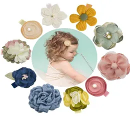 3D Flower Cotton Tyg Childrens Barrettes Korean Style Baby Girls Fresh Sweet Princess Hair Clips Kids Fashion Hairpin1597711