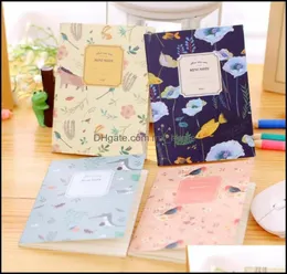 Notes Notepads Business Industrial4PcsSet Kawaii Cute Flowers Birds Animal Notebook Painting Of Diary Book Journal Record Offic5899386