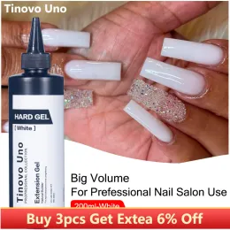Gel tinovo uno 200 ml uv byggare nagelgel i en flaska självnivande vit hård gel nagellack poly konstruktion semi permanenta geler