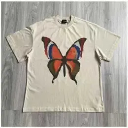 Herren-T-Shirts 24fw beste Qualität Nadeln Schmetterling Print Sticker T-Shirt Fashion Lose Top Multi-Colour Sommer Tee Männer Frauen J240402