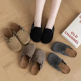 Slipper miqieer novo estilo garotas meninas chinelas crianças sapatos de couro outono sapatos de bebê chinelos internos casa ao ar livre para crianças sandália 240408