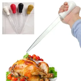 1pc Dropper Pump Pipe Portable Sauce Oil Tube Cooking Pipette with Cleaning Brush Silicone Head Kitchen Barbecue Tool