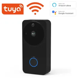 ドアベルTuya 1080p WifiビデオドアベルアレクサグーグルホームIP54防水屋外ワイヤレススマートビデオドアベルインターコムカメラWifi