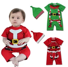 2pc Baby Christmas Santa Elf Costume Romper com Hat SZ 624M Baby Garotas Meninas Vestido de Festa3559601