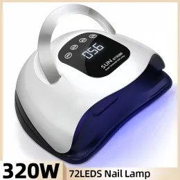 乾燥機320W 72LLEDSマニキュア用のプロのネイルランプ高出力UV LEDネイルドライランプ大きなLCDタッチスクリーンマニキュアツール