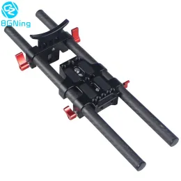 Tripés Universal 15mm Rod Rail Clamp Suporte de placa de base de montagem para Panasonic para Fujifilm DSLR Camera Rig Follow Focus Support System