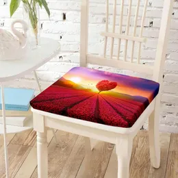 Pillow Love Heart Tree Flower Printed Chair Seat Padding Equipped With Invisible Zipper Reading Watching TV Chairs Pad Decor