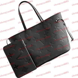 MM size 40156/M40995 Naverfull Luxury Designer Bag Embossed black Flower Women Handbag Shoulder Bags Fashion Composite bags Lady Clutch Tote Bag Female Purse Wallet