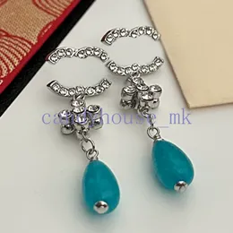 Orecchini per lettere di stile popolari Studri di design di marchi gioielli di marca classici 925 stalloni di rame d'argento Donne Crystal Pearl Earring Lover Regali Coppia Accessori di moda