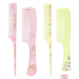 Accessori per capelli Pink Famous Creative PP Stampa Cucciolo Cucciolo Styling Famiglia Studente a punta Contrata Pieta Wide Denti piatti a 2 pezzi Set Drop dhxrr