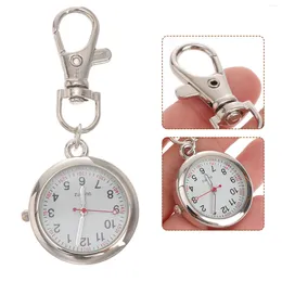 Pocket Watches Casual Watch: Clip- On Hanging Lapel Watch with Silicone Cover Practical Portable Nursing