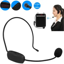 Microphones Durable FM Wireless Microphone Headset Wireless Microphone Headset Voice Amplifier FM Transmitter 87.5108MHz Radio Mic