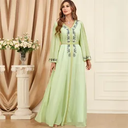 Ethnische Kleidung Marokko Eid Party Cafan Abaya Muslimische Frauen Stickerei Lang Maxi Kleid Truthahn Arabisch Kaftan Abend Robe Dubai Jalabiya