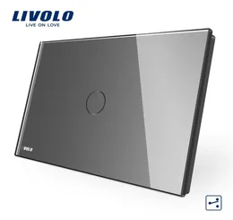 Livolo AU US C9 Standard Touch Switch Grey Crystal Glass Panel2ways Touch Control Light Switchcross remote wireless control T208812060