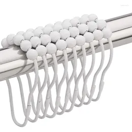 Duschgardiner xD-duschgardinkrokar ringar rostfritt stål rostbeständiga och krokar med 12-vita