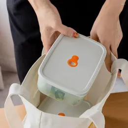 Bottiglie di stoccaggio con frigorifero per frigorifero per pranzo più croccante in plastica Organizzatore frigo sigillata a microonde trasparente frutta fresca