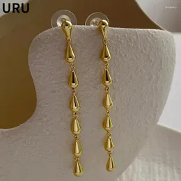 Orecchini a pennaglie di moda gioielli di moda 925 ago argento ottone di alta qualità in oro spesso growdrop oro lungo per la goccia regalo da donna da donna goccia