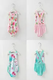 Baby Girl Rompers Clothing Floral Toddler Girl Backless Jumpsuits Flower Spädbarn Suspender Romper Designer Baby Climbing Clothes M23157920