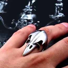 Vintage Odin Crow Skull Ring Men Biker Nordic 14K Gold Viking Ring Fashion Amulet Ravens Jewelry Gift