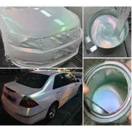 Dye de revestimento de tinta de camaleão branca de prata glitter para pintura automotiva de carros decoração de artes artesanato de pintura de unhas 100ml