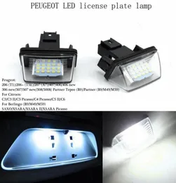 Super Bright 2pcslot 12V 18 Светодиодные лицензии номерной номерной номером Лампочки Lightbs Light Light для Peugeot 206 207 306 Citroen C3 Picasso C4 5 XS9474637