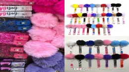 44 Styles Plush Keychains Toys Card Grabber KeyChain Credit Cards Puller For Long Nails Women Bag Pendant Yarn Pompom Key Rings9949840