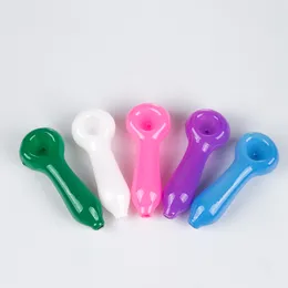 Y281 Bright Color Glass Pipe About 4.1 Inches Handcrafted Special Color Tobacco Dab Rig Smoking Pipes 10.5cm Length