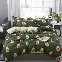 Defina a cama de cama de abacate moderno capa de cama verde conjunto Kid Duvet lençóis e travesseiros adultos