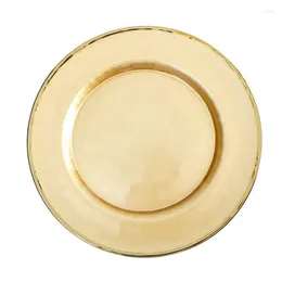 Storage Boxes Gold Rim Glass Charger Plate Wedding Plates Ceramic Placas De Carregador