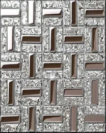Galwaniczne srebrne szklane mozaiki kuchenne płytki ścienne Backsplash CGMT1902 Łazienka płytki prysznicowe 671407550534