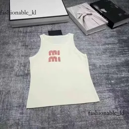 miui torba damska koszulka designerka MIU Kobiety seksowne kantar Tops Party Crop Top Hafted Tank Spring Summer Backless Shirt Mui Mui 950