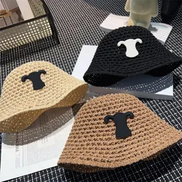 Masowe wiadra czapki kobiety luksusowe słomkowe kapelusz ręcznie tkany letnia czapka plażowa Outdoor Sun Hats Casquette