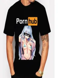 Pornhub tshirt män kort ärm bomullsporr nav t shirt vuxna sommar toppkläder plus storlek4154676