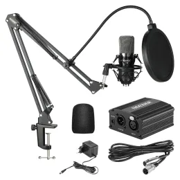Microfones neewer nw700 condensador profissional scissor braço stand+xlr cabo+filtro pop de pinça de montagem 48V Fonte de alimentação fantasma