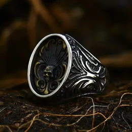 Design exclusivo Design vintage 14K Gold Skull Ring For Men Women Gothic Punk Rings Rings Fashion Party Jewelis