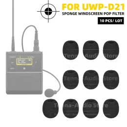 Acessórios Clipe de gravata à prova de vento no pára -brisa de microfone para Sony UWPD21 UWP D21 ECM V1 Lavalier Pop Filtro Esponja Espumos de Microfone espuma