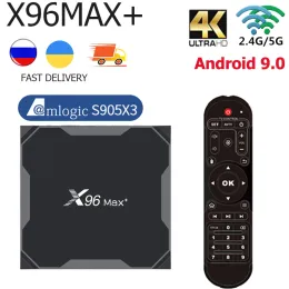 Box x96max+ Smart Android 9.0 TV Box Amlogic S905X3 4GB 64GB 32GB 2,4G 5G Dual WiFi H.265 8K 4K Media Player 2G 16GB X96 MAX Plus