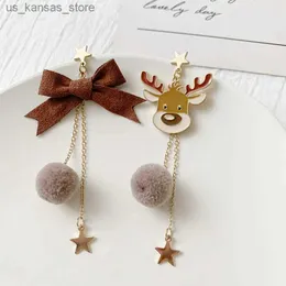 Charm Cinepus Christmas Calple Earring per Women Butterfly Knot Star Drop Earring Fashi