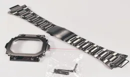 Titta på band GX56 Gray Watchbands och Bezel för GX56BB GXW56 Metal Strap Pro Style Case Frame With Tools 316 Rostfritt stål7821208