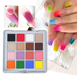 Glitter 16 Colors Solid Powder Art Art Tradient Set Ombre Manicure Decoration Powder