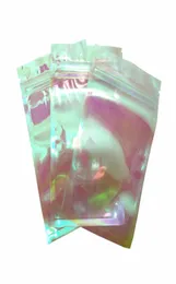 Shining Candy Snacks Pack Pouches Holografiska paket Plastpåsar Iriserande dragkedja Låsförpackningsväska för smycken Toy Accessorie9591138