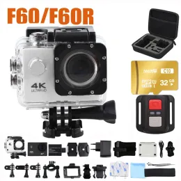 카메라 액션 카메라 Ultra HD 4K Wifi Camcorders 16MP 170 GO 4K Deportiva 2 인치 F60 30m 방수 스포츠 카메라 PRO 1080p 60fps CAM