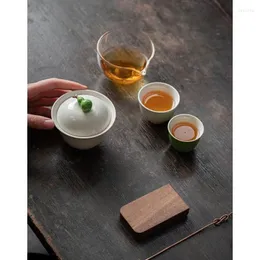 Teaware set kinesiska kalebass persimmon rese te -set maker bärbar keramik snabb kopp gåva 1 kruka 3 koppar