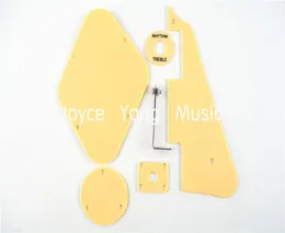 Niko 1 Set of Cream LP Electric Guitar Plastic Scratch PlateBrackets Holder Screws Selector CoverBlack Back Plates Pickguards3660471