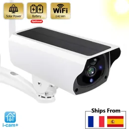 Kameralar 1080p IP Bullet Kamera WiFi Dış Pil Güneş Paneli CCTV Kablosuz Gözetim Kamerası Ev Güvenlik Koruması İki Yolcu Ses
