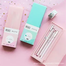 Boxed Gel Pen Gift Mint Cherry Blossom Theme Black Rollerball Signature Set School Supplies Office Stationery