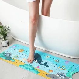 Tapetes de chuveiro infantil com orifícios de drenagem Banho extra de bebê de desenho animado seguro de desenho animado da banheira para anti-deslizamento