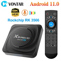Box X88 Pro 20 TV Box Android 11 8GB RAM 128GB 4GB 64GB 32GB Rockchip RK3566サポートGoogle Assistant YouTube X88Proメディアプレーヤー